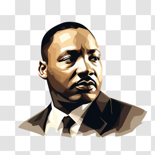 Martin Luther King Jr Day - Serious Man Portrait Illustration Transparent PNG
