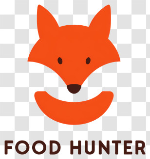Food Hunter Logo - Friendly Orange Fox Food Logo Transparent PNG