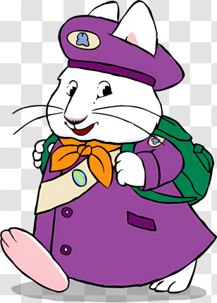 Max Ruby - White Bunny In Scout Uniform Transparent PNG