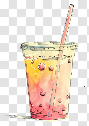Bubble Tea - Bubble Tea In Plastic Cup Transparent PNG