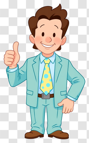 Businessman Giving Thumbs Up - Person In Suit Giving Thumbs Up Transparent PNG