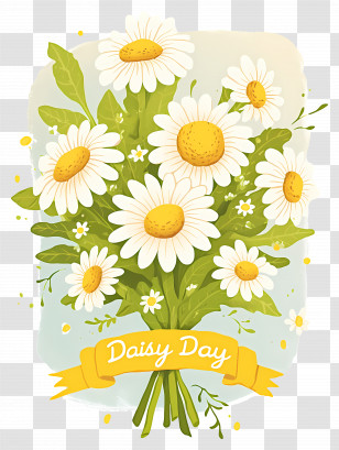 Daisy Day - Artistic Daisy Flower Bouquet For Daisy Day Transparent PNG