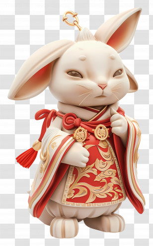 Chinese Zodiacs - Chinese New Year Rabbit Figurine Transparent PNG