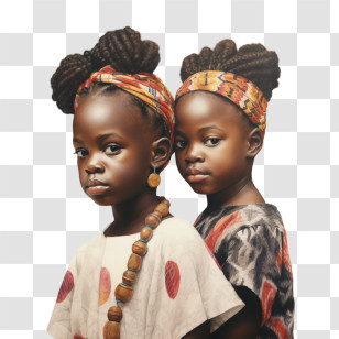 African Child - Portrait Of Two Girls Transparent PNG