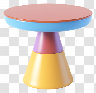 Cartoon Table - Modern Colorful Table Transparent PNG