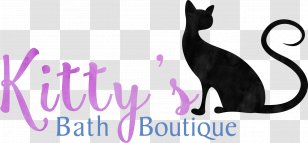 Black Cat Kitten Whiskers Logo - Vertebrate Transparent PNG
