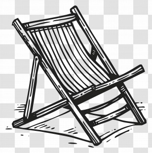 Summer - Wooden Deck Chair Sketch Illustration Transparent PNG