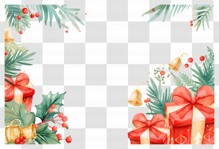 Christmas Background - Festive Christmas Gifts And Decorations Background Transparent PNG