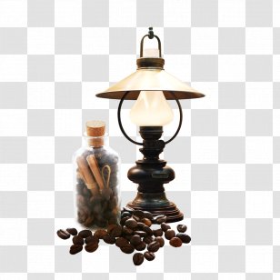 Coffee Bean Cafe - Cup - Free Bottle Of Beans To Pull Material Transparent PNG