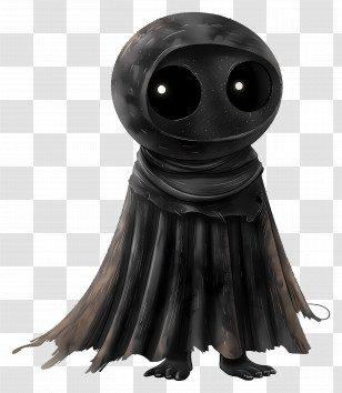 Woodoo Doll - Black Cloaked Character With Big Eyes Transparent PNG