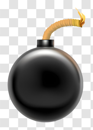 Timer Bomb - Realistic Bomb With Lit Fuse Transparent PNG