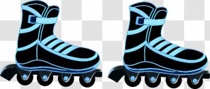 Clip Art Image In-Line Skates Vector Graphics - Electric Blue - Inline Speed Skating Transparent PNG