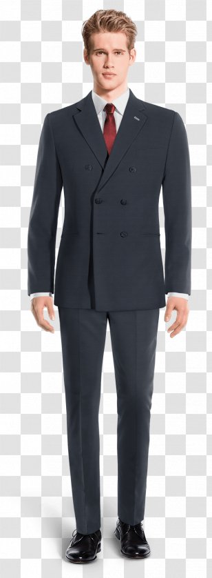 Suit Waistcoat Tuxedo Navy Blue Single-breasted - Dress Transparent PNG
