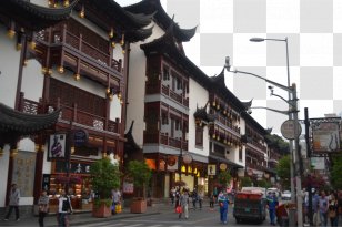 Yu Garden City God Temple Of Shanghai H & M Uff08Fangbang Middle Roaduff09 Building Street - Photography - Town Pedestrian Transparent PNG