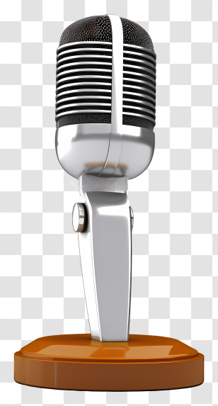 Microphone Stand - Retro Vintage Microphone Transparent PNG