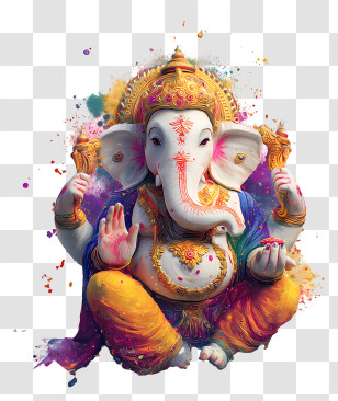Happy Ganesh Chaturthi - Vibrant And Colorful Ganesha Transparent PNG