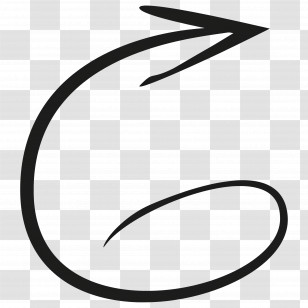 Doodle Arrow - Curved Arrow Graphic Design Transparent PNG