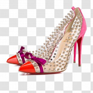Court Shoe High-heeled Footwear Ballet Flat Boot - Red Transparent Rivet High Heels Transparent PNG
