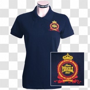 T-shirt Polo Shirt Cobalt Blue Logo Sleeve - Brand Transparent PNG