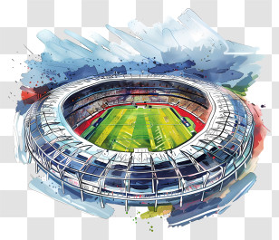 Stade De France - Watercolor Artwork Of A Modern Stadium Transparent PNG