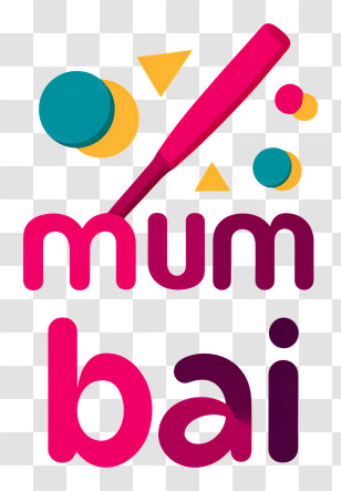 Mumbai - Mumbai Colorful Logo With Bat Transparent PNG
