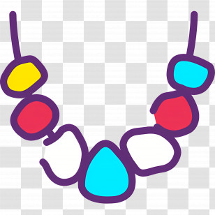 Pearl Necklace - Colorful Beaded Necklace Transparent PNG