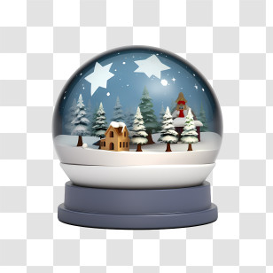 Christmas Snow Ball - Snow Globe With Winter Scene Decoration Transparent PNG