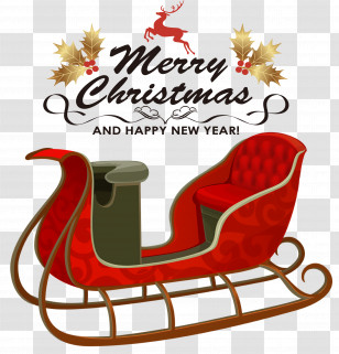 Merry Christmas Happy New Year Transparent PNG