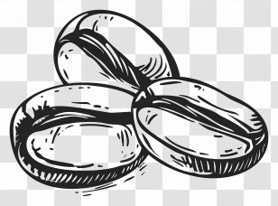 Coffee Beans - Coffee Beans Line Sketch Transparent PNG