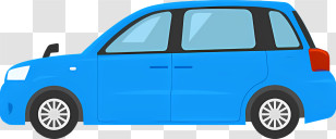 Icon - Stylized Blue Cartoon Car Illustration Transparent PNG