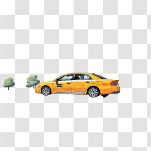 Taxi - Yellow Taxi Cartoon Transparent PNG