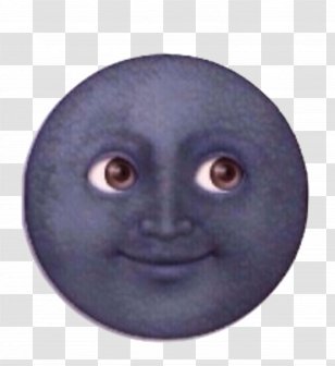 Emoji New Moon Black Sticker - Purple - Blue Half Transparent PNG