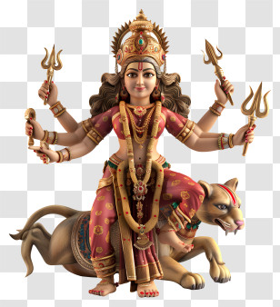 Durga Maa - Hindu Goddess Statue Transparent PNG