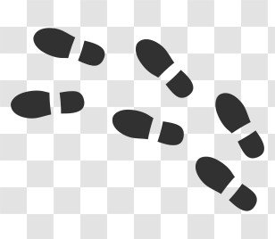 Icon - Black Footprints Transparent PNG