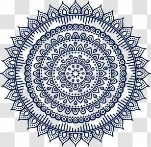 Mandala Buddhism Ornament Pattern - Drawing - Blue Transparent PNG