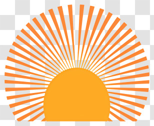 Sun Rays - Bright Orange Sunburst Illustration Transparent PNG
