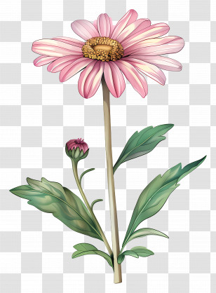 Daisy - Elegant Daisy Flower Drawing Transparent PNG