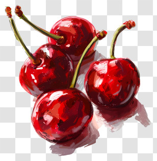 Red Cherries - Juicy Red Cherries Transparent PNG