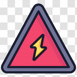 Electrical Warning - Lightning Warning Triangle Safety Sign Transparent PNG