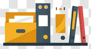 Cartoon - Organized Files And Folders In Office Transparent PNG