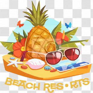 Pineapple Poster Illustration - Gift Basket - Vector Glasses With Transparent PNG