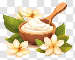 Skin Care Product - Natural Cream With Flowers Transparent PNG