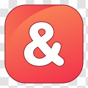 Ampersand Symbol - Ampersand Icon In A Red Square Design Transparent PNG