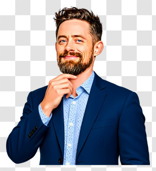 Businessman Looking Up - Confident Man In Blue Suit Transparent PNG