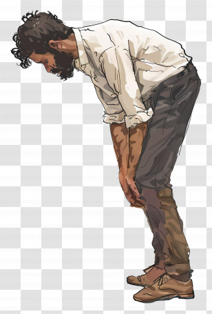 Tired Man - Exhausted Man Bending Over Transparent PNG