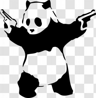 Giant Panda Firearm Graffiti Poster - Silhouette Transparent PNG