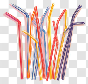 Drinking Straws - Colorful Bendable Straws Transparent PNG