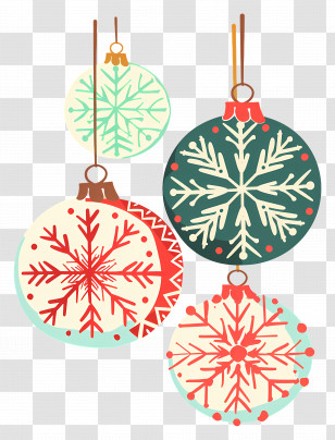 Christmas Snowflake Balls - Decorative Christmas Tree Ornaments Transparent PNG