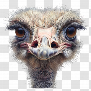 Ostrich - Close-up Of An Ostrich Face Transparent PNG