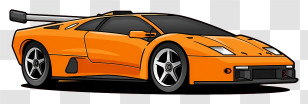 Lamborghini Diablo - Orange Sports Car Illustration Transparent PNG